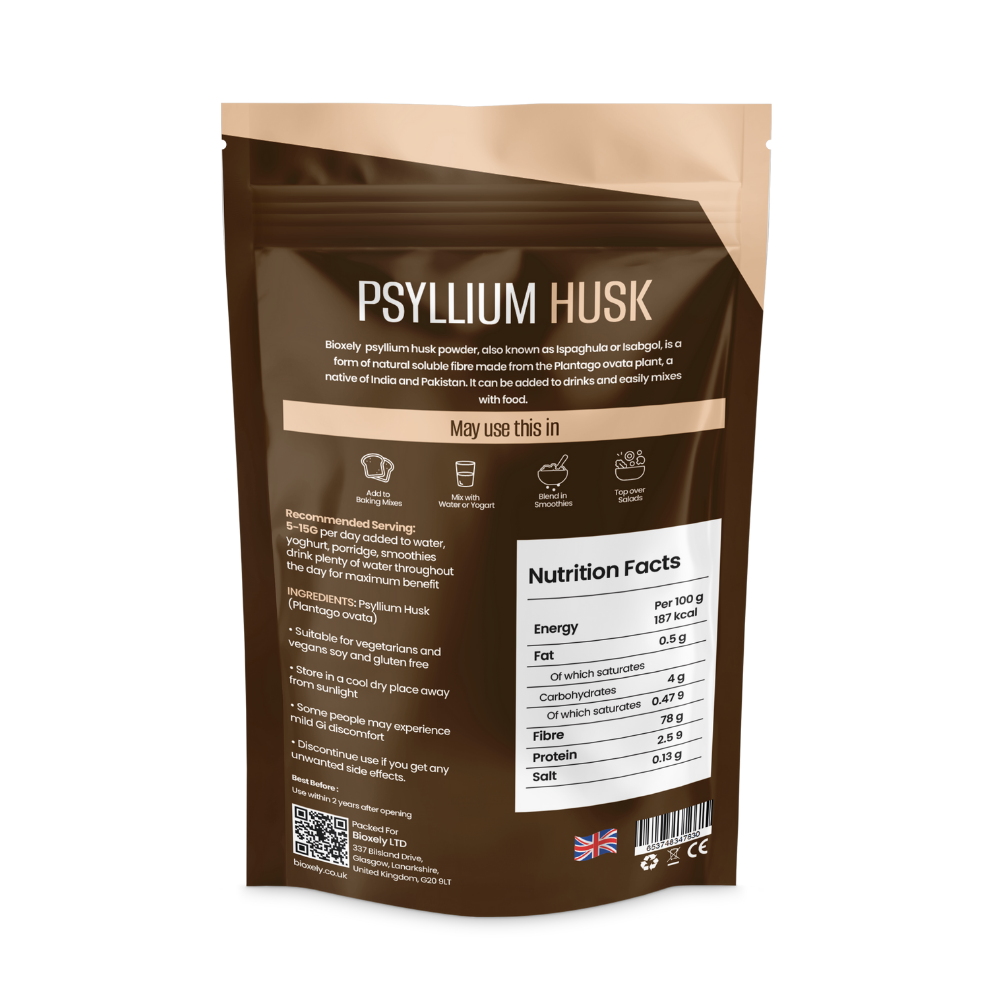Organic Psyllium Husk Natural Fibre Supplement 100Gram