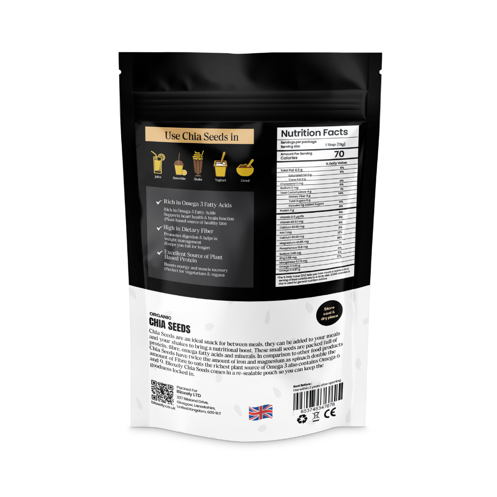 Organic Chia Seeds – Raw Black Superfood