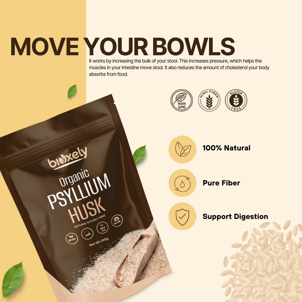 Organic Psyllium Husk Natural Fibre Supplement 100Gram
